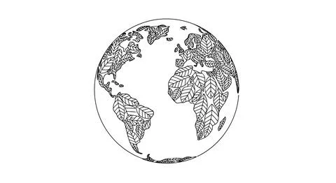 Grey world map earth globe icon Stock Illustration