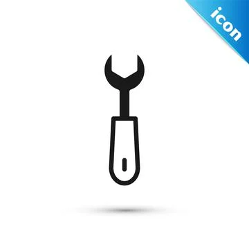 Grey Wrench spanner icon isolated on white background. Vector 스톡 일러스트