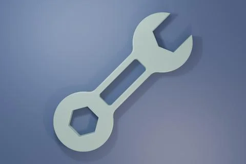 Grey Wrench spanner icon isolated on purple-blue background. Minimalism con.. イラスト素材