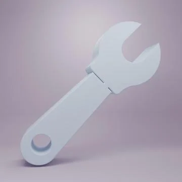 Grey Wrench spanner icon isolated on purple background. Minimalism concept... Stock Illustration