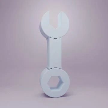 Grey Wrench spanner icon isolated on purple background. Minimalism concept... Stock Illustration