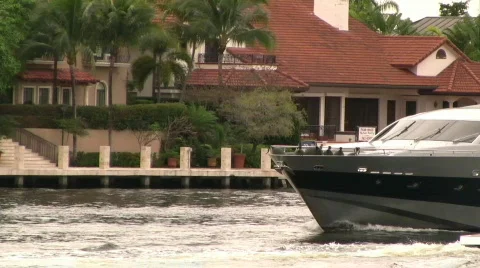 Grey Yacht Stock Footage