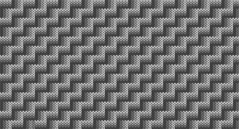 Grey zigzag and square knitted pattern, Festive Sweater Design. Seamless Knit Stock Illustration