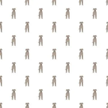 Greyhound dog seamless pattern on white background Stock Illustration