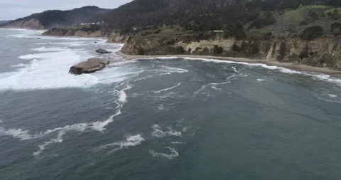 Greyhound Rock and Beach in Background. California. Stock Footage 108507919