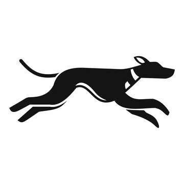 Greyhound running silhouette, side view of a racing dog Stock Illustration
