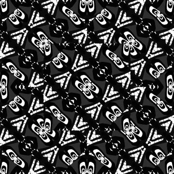 Greyscale African Style Pattern Stock Illustration