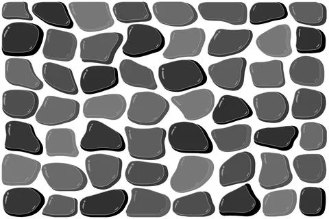 Greyscale mosaic stone tile pattern. Paving floor or ground background. Zen Stock Illustration