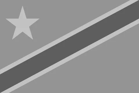 Greyscale vector flag of Democratic Republic of the Congo Stock Illustration