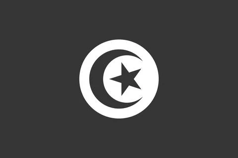 Greyscale vector flag of Tunisia Stock Illustration