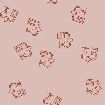 Greywater system water saving line seamless pattern Stock Illustration