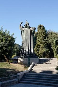 Grgur ninski statue in split, central dalmatia, croatia Stock Photos