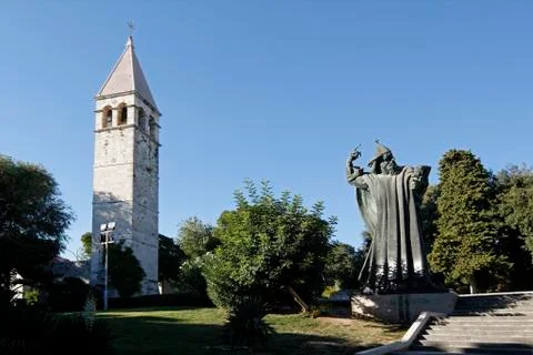 Grgur ninski statue in split, central dalmatia, croatia Stock Photos