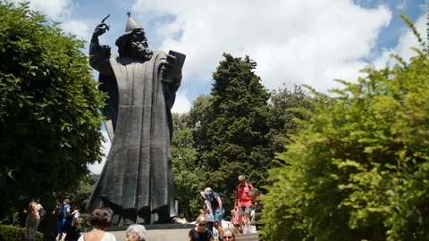 Grgur Ninski Statue in Split, Croatia. Stock Footage 97791685