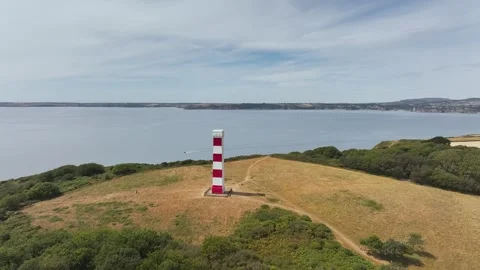 Gribbin Daymark over Gribbin Head, Fowey Estuary, Fowey, Cornwall, England Видео 343320225