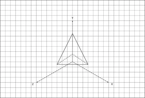 Grid 3D Wireframe Pyramid Coordinate System Axis Line Art Background 스톡 일러스트