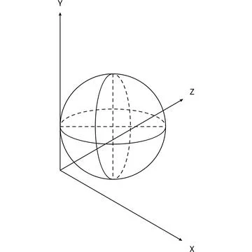 Grid 3D Wireframe Sphere Coordinate System Axis Line Art Element Illustrazione stock