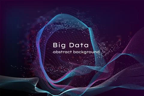 Grid abstract background. Digital technology big data banner. Minimal line Illustrazione stock