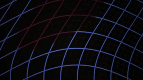 Grid Abstract Background with Glowing Blue and Red Lines in Motion for Tech.. Stock Footage 343723927