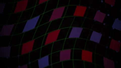Grid Abstract Motion Background with Colorful Dynamic Wave Pattern Stock Footage 343723943