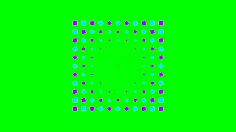 A grid of alternating purple and blue squares on a bright green background Stock Footage 340266037