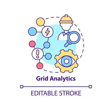 Grid analytics concept icon Stock Illustration