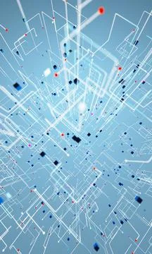 Grid and net particles structure background. 库存插图