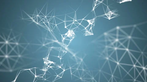 Grid and structure.Abstract futuristic, polygonal space with connecting points Stock Footage 103120533