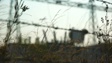 Grid and transformers Solar power plant Stock Footage 211372204