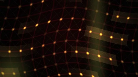 Grid Background with Glowing Orange Light Nodes Showing Dynamic Wave Motion 스톡 동영상 343725115