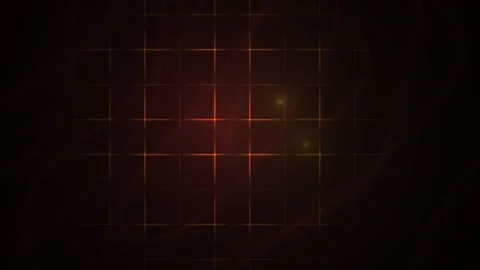 Grid Background with Glowing Orange Lines and Fast Moving Red Waves for Tec.. Stock Footage 343724916