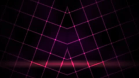 Grid Background with Glowing Pink Light Beam and Purple Digital Pattern for.. Stock Footage 343724944