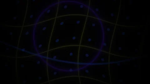 Grid Background with Moving Blue Line and Glowing Dots for Technology Concept Stock Footage 343725078