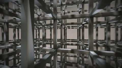 Grid Background with Rectangular Beams Stock Footage 80164182