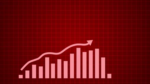 Grid Background with Upward Trend Graph Chart Animation, Grid background wi.. Vidéo 304264621