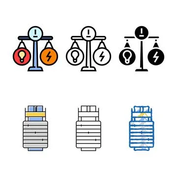 Grid balancing energy styles color icon vector Stock Illustration