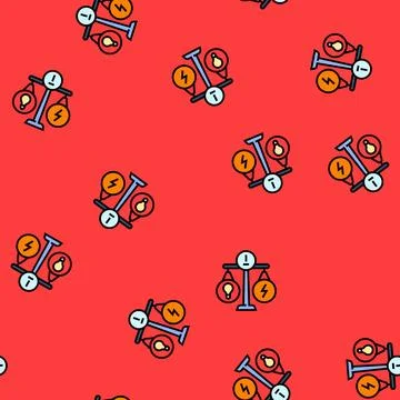 Grid balancing energy vector seamless pattern 스톡 일러스트