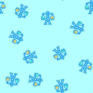 Grid balancing energy vector seamless pattern 스톡 일러스트