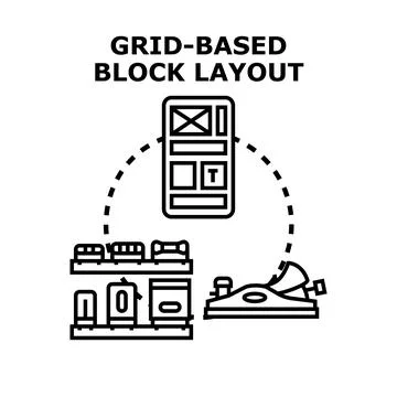 Grid based block layout concept for responsive web design Stock Illustration