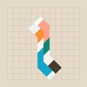 Grid based lettering design lowercase i Stock Illustration