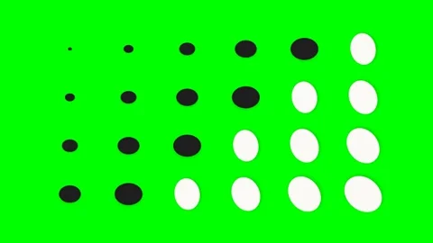A grid of black rounded squares decreasing in size on a bright green backgrou Stock Footage 341839772