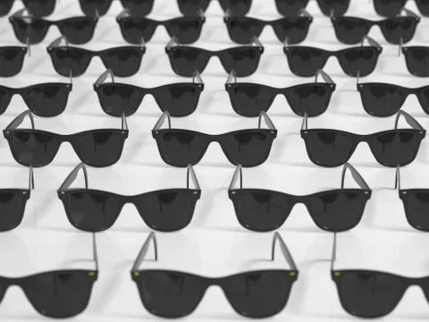 Grid of black sunglasses Stock Illustration