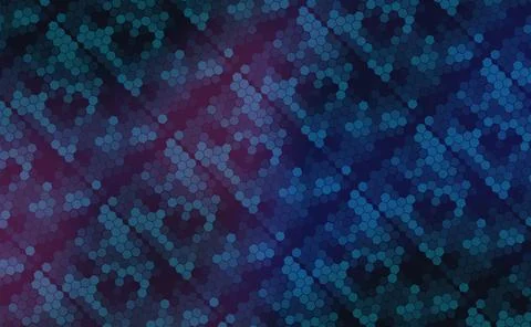 Grid of blue hexagons Illustrazione stock