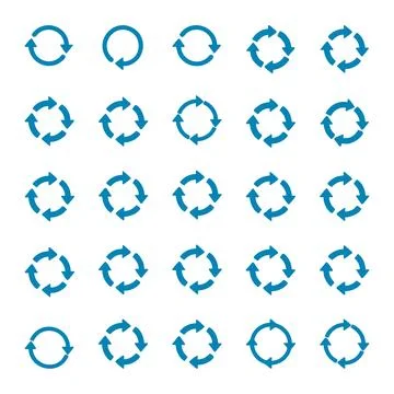 A grid of blue recycling symbols on a vector Stock Illustration