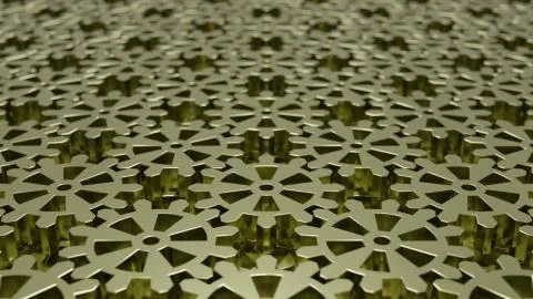 A Grid of Brass Gears Illustrazione stock