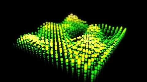 Grid of bright spots animation, motion blur. Abstract 3d rendering movie. Stock Footage 74771679