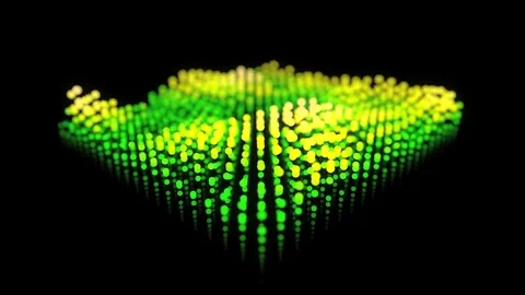 Grid of bright spots animation, motion blur. Abstract 3d rendering movie. Stock Footage 74807149