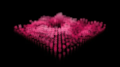 Grid of bright spots animation, motion blur. Abstract 3d rendering movie. Stock Footage 74807301