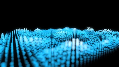 Grid of bright spots animation, motion blur. Abstract 3d rendering movie. Stock Footage 74808461