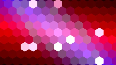 Grid of Brightly Colored Hexagons Gradated Rotation Stock Footage 139740014